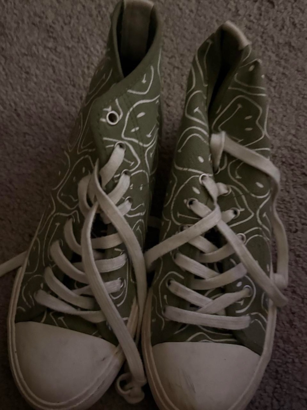 Old Navy Olive Green High-Top Platform Sneakers with White Accents